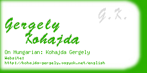 gergely kohajda business card